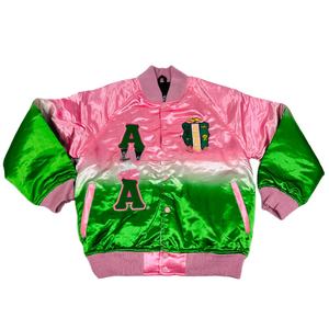 Alpha |   Kapa |   Veste en satin ombré brillant Alpha AKA Sorority, multicolore, tie-dye, dégradé, grec, para - Product Image 1