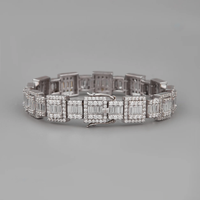 Bracelet en perles d'eau douce de qualité VVS1 géométriques, chaîne en alliage plaqué argent, bijoux vintage pour femmes et hommes, cadeau