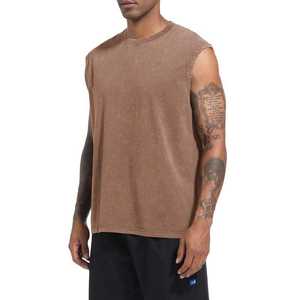 Chaleco sin Mangas para Hombre, Estilo Punk, 100% Algodón Tejido, con Impresión de Logotipo Personalizado de Alta Calidad y Lavado Ácido - Product Image 2