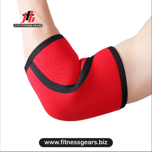 Genouillère en néoprène noir avec bordure rouge, à enfiler, compression, soutien, respirante, protection universelle unisexe toutes saisons - Product Image 2