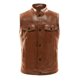 Chaleco de Cuero de Diseño Moderno y Elegante, Chaleco de Invierno de Cuero de Alta Calidad para Exteriores, Chaleco Personalizado para Hombre - Product Image 1