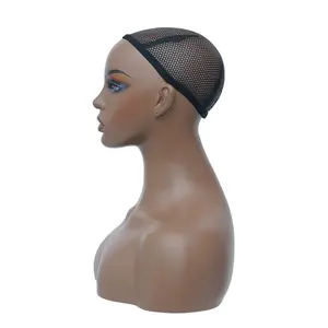 Tête de mannequin femme Euro-Américaine en PVC à double épaule, pose debout, pour présentation de chapeaux et défilés de mode - Product Image 4