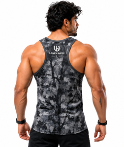 Custom Men's Gray Woodland Camo Gym Tank Top Sublimation Fitness Stringer Vest Bodybuilding Sleeveless Workout Sports Apparel - Product Image 4