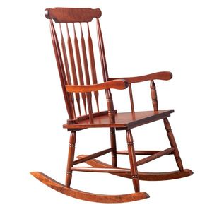 Sedia a dondolo in legno massello per patio, veranda e interni, con struttura pieghevole per giardino e cortile - Product Image 2