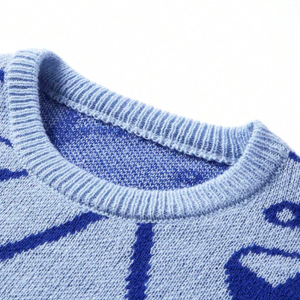 Suéter de Punto para Hombre OEM, Diseño de Robot de Dibujos Animados, Cuello Redondo, Manga Larga, Ropa Casual de Otoño - Product Image 4