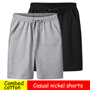 กางเกงขาสั้นผ้าฝ้ายคอมบ์สำหรับผู้ชาย, กางเกงลำลองทรงหลวมกางเกงกีฬาชายหาด - Product Image 4