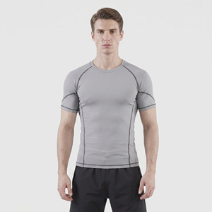 Customized Men Compression T Shirt Short Sleeve Crew Neck Gym Fitness Base Layer Men Sportswear <b>Trainer</b> Quick Dry Slimming Tee - Product Image 1