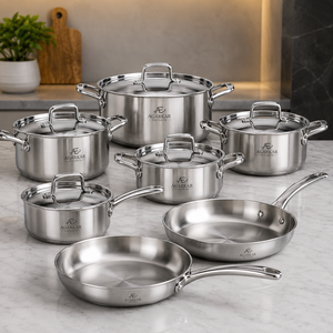 Juego de Utensilios de Cocina de Acero Inoxidable de Alta Resistencia, 12 Piezas, Apto para Alimentos, Acabado Espejo, Construcción Duradera de Primera Calidad - Product Image 1