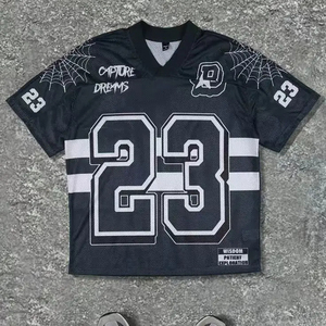 Camiseta de béisbol vintage de malla de secado rápido con estampado, camiseta de baloncesto holgada, camiseta de fútbol para hombre - Product Image 4