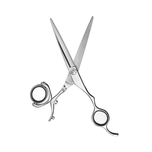 Ciseaux de barbier allemands en acier inoxydable, finition polie, avec anneau de fixation réglable pour le doigt - Product Image 4