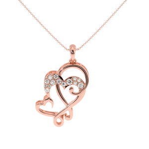 Ajretail - Colgante de Diamante de 0.16 Quilates con Dos Corazones, Celebra el Amor con un Diamante Perfecto - Product Image 2