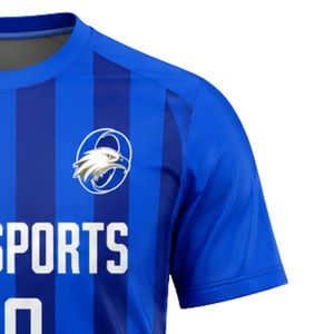 Camiseta de Fútbol Sublimada Azul para Hombre, Uniforme Deportivo de Manga Corta para Equipo de Fútbol, Ropa de Entrenamiento, Ropa Deportiva para Exteriores - Product Image 4