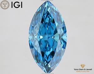 Diamante de Corte Marquesa de 2.00 Quilates, Color Azul Intenso, Claridad VVS2, Cultivado en Laboratorio CVD, con Certificado IGI para Joyería de Boda - Product Image 1