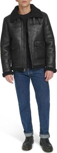 Veste bomber en cuir épaisse et chaude pour homme, fermeture éclair, coupe-vent, parka d'hiver, grande taille, veste en cuir de pilote B1 B2 pour homme - Product Image 6