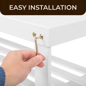 Scarpiera in bambù bianco da 70 cm, design senza giunture a 3 livelli, dimensioni 70*28*45 cm - Product Image 3