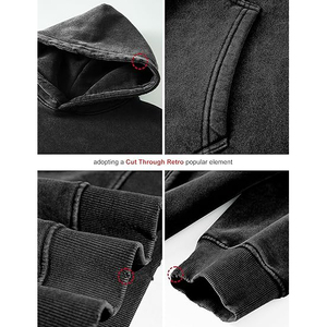 เสื้อฮู้ดโอเวอร์ไซส์ สีพื้น ผ้าฝ้ายเฟรนช์เทอร์รี่ ทรงลำลอง ใส่สบาย มีกระเป๋าหน้า เหมาะสำหรับใส่ในฤดูใบไม้ร่วง - Product Image 5