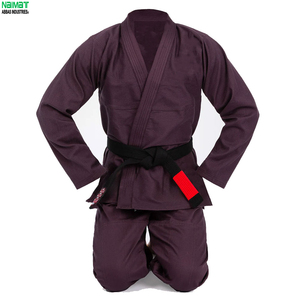 Kimono de judo marron, uniforme d'arts martiaux violet, 100% coton, tenue d'entraînement, veste kimono cousue, pantalon résistant aux déchirures - Product Image 2