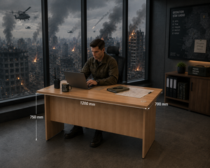 Bureau de direction rectangulaire moderne en bois 1200x700x750mm, autoportant, durable, design contemporain, usage commercial, système de bureau AY - Product Image 2