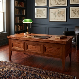 Table basse rectangulaire en bois massif avec 3 panneaux de rangement à tiroirs, pieds coniques, style mid-century, pour salon, table de cocktail ou de thé - Product Image 5