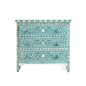 Magnifique coffre en bois avec incrustations d'os, 3 tiroirs, artisanat artisanal, design moderne, taille/couleur personnalisable, durable, haute qualité - Product Image 1