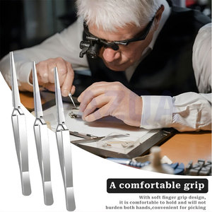 Stainless Steel Reverse Action Tweezers Self Closing <b>Precision</b> <b>Tool</b> for Eyelash Extension Eyebrow Chin and Nose Hair Plucking - Product Image 5