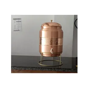 Handcrafted hammered copper water <b>dispenser</b> for kitchen counter supports hydration with vintage Indian design and tap - Product Image 4