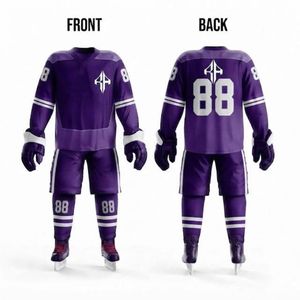 Conjunto de Uniforme de Hockey sobre Hielo RIVIAN ATLANTIC de Color Sólido con Impresión por Transferencia de Calor, 100% Poliéster de Primera Calidad para Hombre - Product Image 1