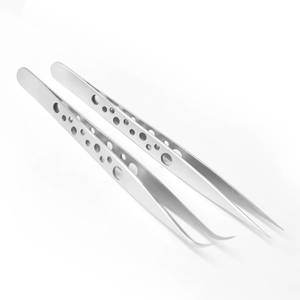 แหนบสแตนเลสสตีลความแม่นยำสูง ปลายเรียบ สำหรับต่อขนตา - Product Image 6