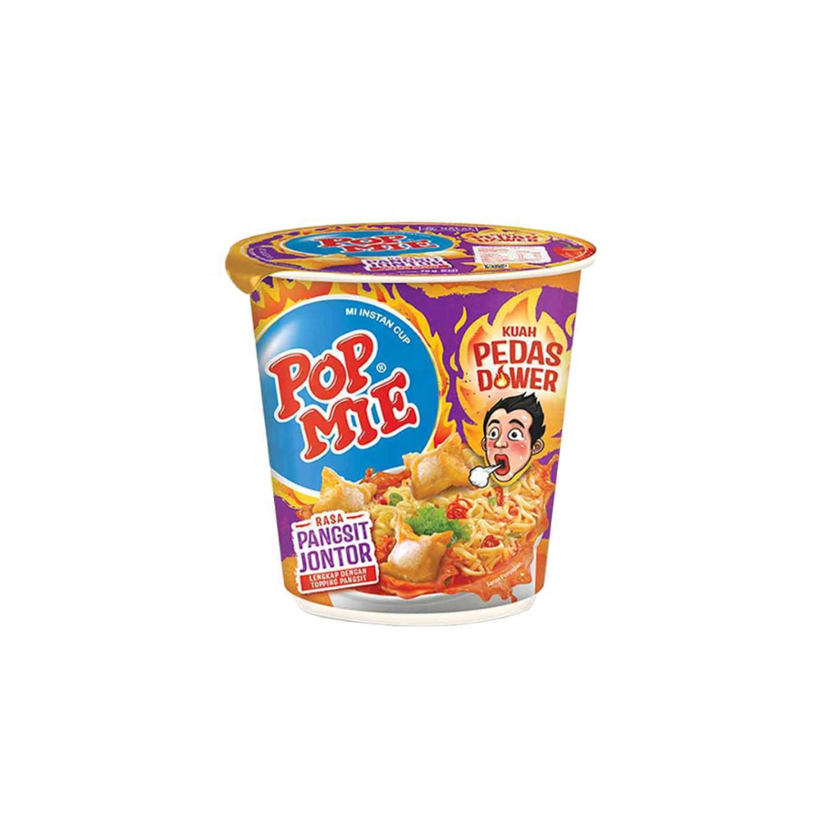 Pop Mie, чашка быстрого приготовления, суп, лапша, острая тарелка, пангсит, джонтор, 75 г, насыщенный вкусный вкус, с раменом, хорошая цена, оптовая продажа