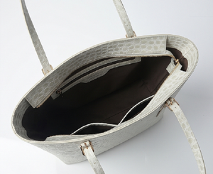 Womens White Leather Tote <b>Bag</b> Large Capacity Top Handle Purse Elegant <b>Work</b> Travel Daily Shoulder <b>Bag</b> Beach MOQ 100 - Product Image 2