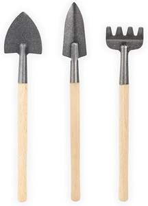 Juego de palas de jardín clásicas de metal oscuro con mangos de madera para tareas de plantación duraderas - Product Image 3