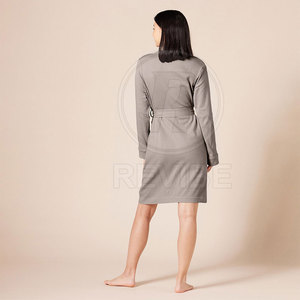 Peignoir pour femme Cozy Lifestyle, 100% coton, tissu de qualité supérieure, hiver, été, élégant, manches longues, longueur intégrale, pour la détente quotidienne - Product Image 4