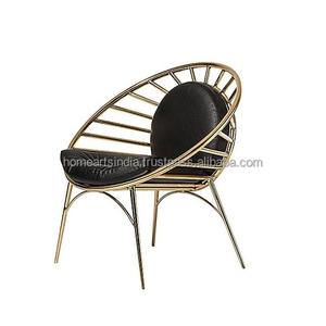 Silla de alambre de hierro de diseño moderno, Color oro rosa, forma redonda, para el hogar y el jardín, utilizado al mejor precio en la India - Product Image 4