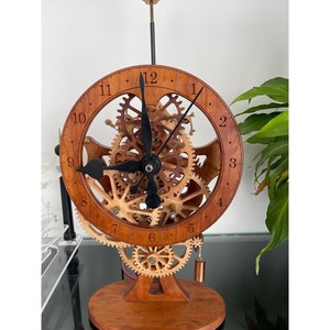Nuevo Reloj de Escritorio Mecánico de Madera, Diseño Circular, Silencioso, sin Tictac, Estilo Rústico, Reloj Decorativo - Product Image 5