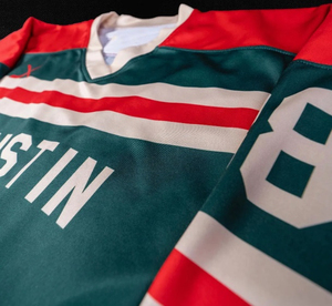 Camisetas de Hockey sobre Hielo Personalizadas con Impresión por Transferencia de Calor, Ropa Deportiva de Equipo OEM de Alta Calidad, 100% Poliéster, Logotipo y Colores Personalizados con Pedrería - Product Image 3