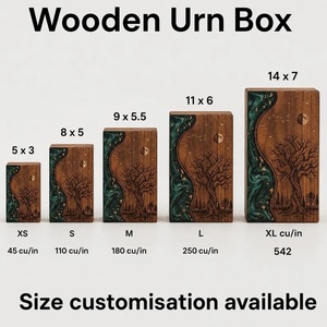 Urne funéraire en bois personnalisée de style américain, gravure Arbre de Vie, écologique, durable, finition bois brun/naturel 200/220 - Product Image 3