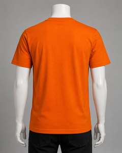T-shirt à manches courtes pour homme HASHBLOOM, orange, col rond, style décontracté, uni, vintage, respirant, séchage rapide, jersey 100% coton - Product Image 4