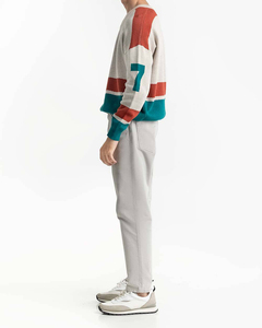 Pull d'hiver décontracté pour homme, chaud et épais, avec logo respirant sur le devant, design torsadé tricoté - Product Image 1
