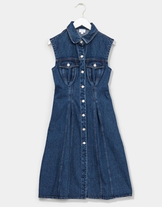 Robe en jean sans manches pour femme, mode estivale personnalisée, fermeture à boutons, 100% coton, respirante, tenue décontractée d'été - Product Image 2