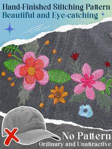 Gorra de Béisbol Bordada con Diseño Floral Vornex Industry, Gris, de Algodón, 6 Paneles, Ajustable, Unisex, Casual, para Primavera/Verano - Product Image 6