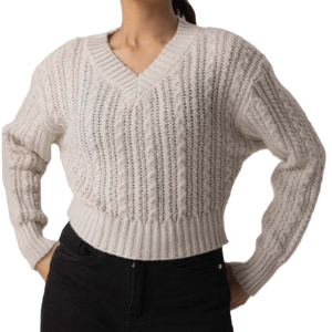 Pull léger en maille côtelée, doux et chaud, à manches longues, col rond, coupe décontractée, style décontracté quotidien, style urbain, hiver, automne - Product Image 6