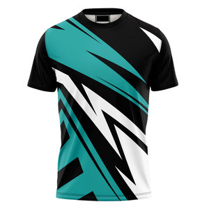 Camiseta Deportiva Sublimada de Manga Corta para Hombre con Patrón Geométrico Personalizado, Cuello Redondo y Secado Rápido - Product Image 6