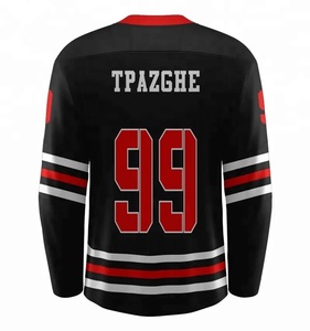 Aangepaste teamnaam Heren ijshockeytrui Ademend polyester Volledige mouw Striksluiting Normale pasvorm Volwassene - Product Image 4