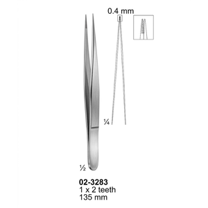 คีมผูกไหมเย็บแผลแบบพรีเมียม ขนาด 0.4 มม. ความยาว 135 มม. ผิวซาติน ไม่เป็นแม่เหล็ก ผลิตจากสแตนเลสสตีล คีมความแม่นยำสูง - Product Image 1