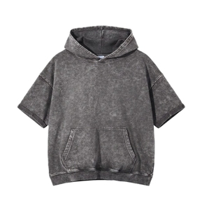 เสื้อฮู้ดแขนสั้นผู้ชายไซส์ใหญ่ ปรับแต่งได้ ผลิตจากผ้าฝ้าย 100% ซักแล้ว ระบายอากาศได้ดี คุณภาพสูง เหมาะสำหรับใส่ลำลองในฤดูหนาว - Product Image 4