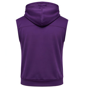 Haut de sport sans manches pour homme avec poche kangourou et cordon de serrage, personnalisable, vente en gros à prix abordable - Product Image 2