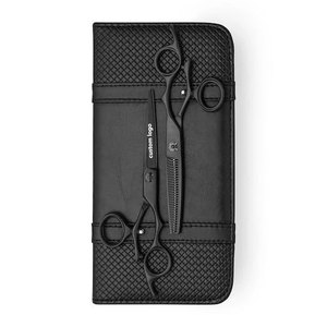 Ciseaux de coiffure droits pour droitiers, noir mat premium, avec ciseaux effilants, en acier inoxydable de précision, tranchants - Product Image 3