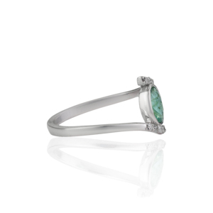 New Classy 925 Sterling <b>Silver</b> Bypass Natural <b>Emerald</b> Gemstone & Diamond <b>Ring</b> Wholesale Fine Handmade Jewelry For Women - Product Image 3