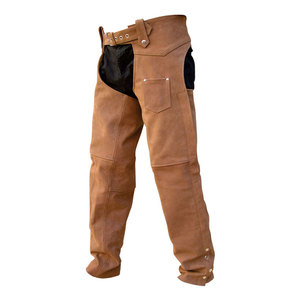 Pantalones de Montar Xpert para Hombre, Estilo Western, de Cuero Vacuno Genuino, Corte Holgado, con Bolsillos Utilitarios y Botones - Product Image 1