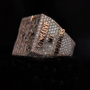 Custom Iced Out Moissanite Baguette Cut Rhodium Plated Pave Setting 925 Sterling <b>Silver</b> Hip Hop Vintage Engagement <b>Ring</b> for <b>Men</b> - Product Image 3